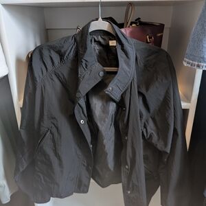 Good American Charcoal Bomber Jacket